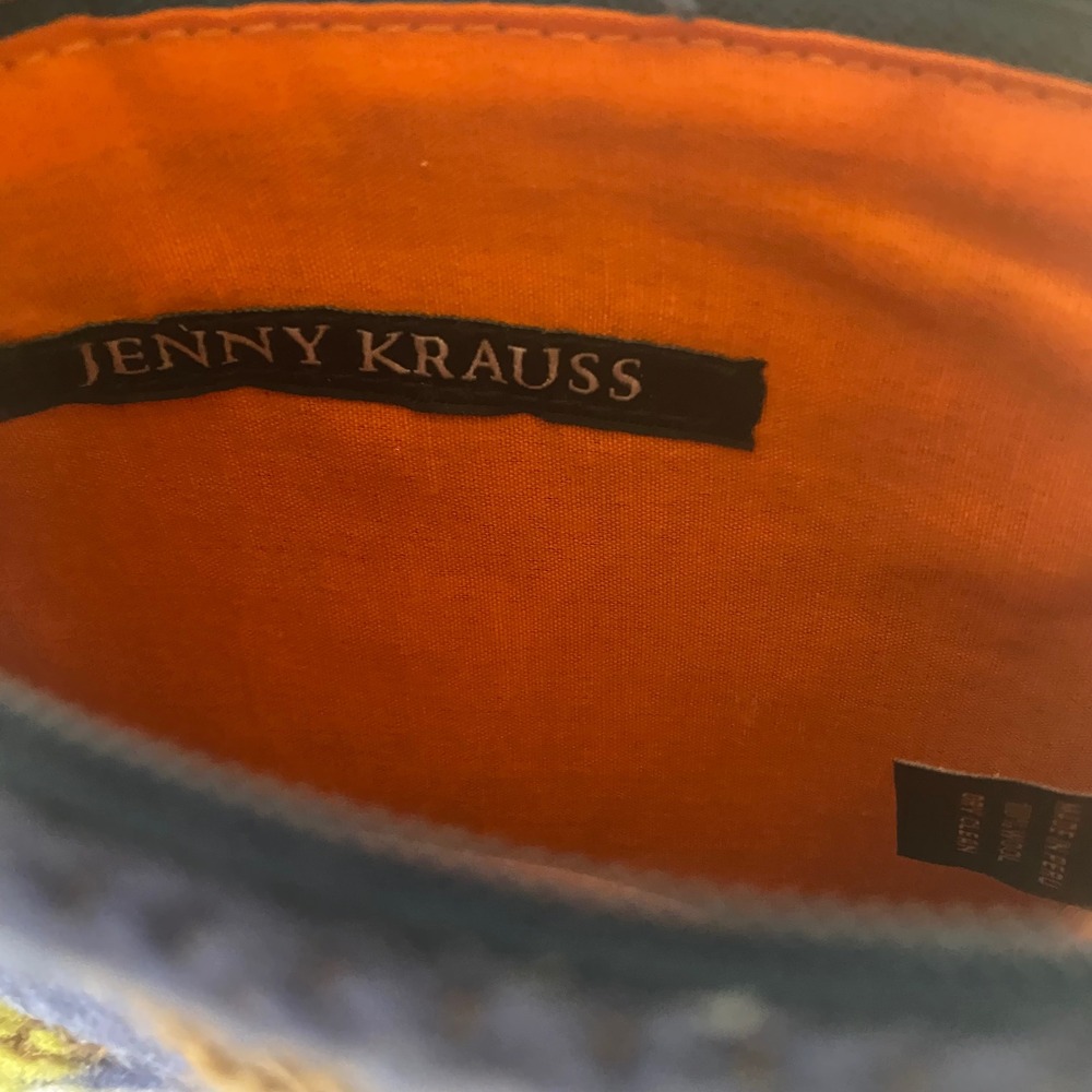 Jenny Krauss Wool Coin Purse H Floral Embroidered Handmade Peru Boho Artsy - Picture 5 of 7